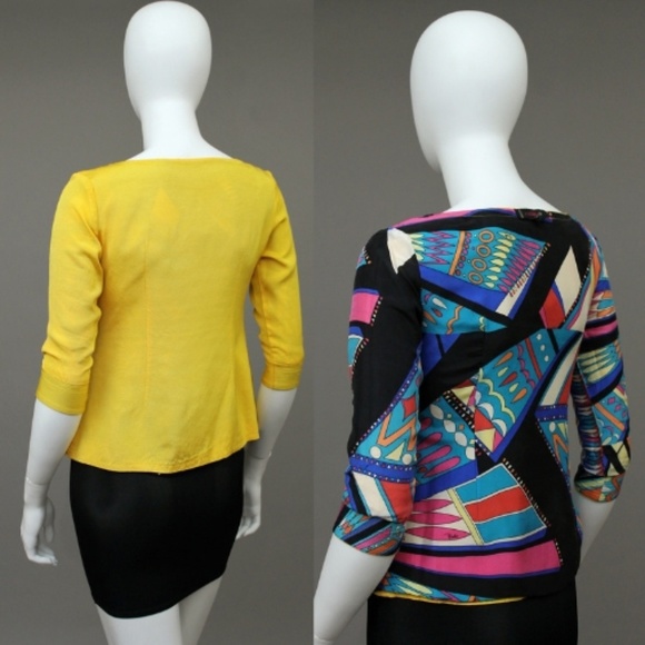 VINTAGE EMILIO PUCCI ABSTRACT LUCITE GEOMETRIC BUTTONS SPRING JACKET - Picture 7 of 8